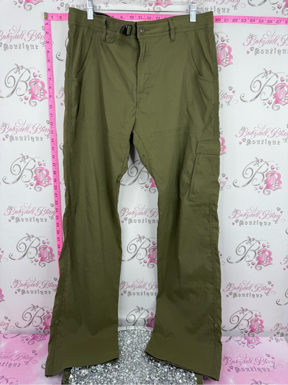 Prana pants cargo green pockets Olive Cargo Pants with Side Pocket 36W 34L